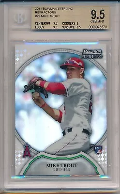 Mike Trout 2011 Bowman Sterling Refractor RC 100/199 BGS 9.5 REF Gem Mint! • $1999.99