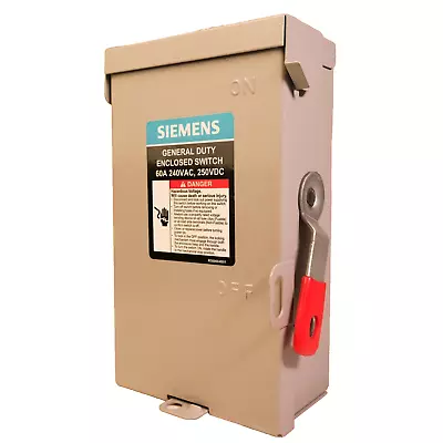 Siemens LNF222RA 60A 240V 2 Pole General Duty Non-Fusible Safety Switch - NEW • $55.08