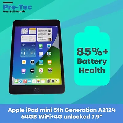 85% + Battery  Apple IPad Mini 5th Generation A2124 64GB WiFi+4G Unlocked 7.9  • £189.69