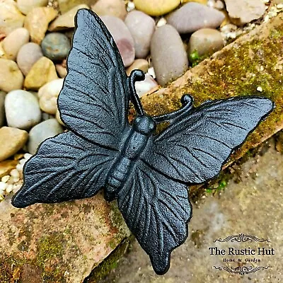 Cast Iron Butterfly Garden Ornament Decoration - Black • £7.50