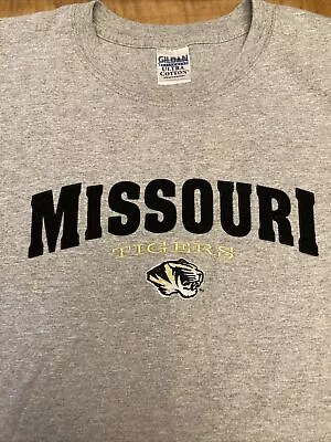 Gildan Ultra Cotton Missouri Tigers Gray Heather Short Sleeve T-Shirt Men’s XXL • $15