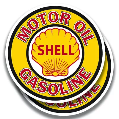 SHELL OIL GASOLINE DECAL Vintage Style 2 Stickers Bogo Car Window Bumper Truck • $3.95