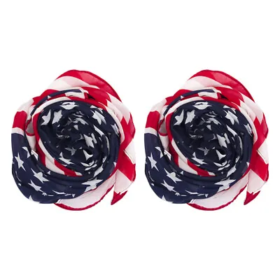 £9.04 • Buy 2pcs Scarf Seamless Face Bandana American Flag Scarf  US Star Flag Shawl Wrap