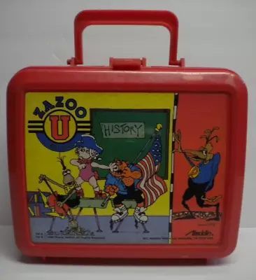Vintage 1990 Zazoo U Plastic Lunchbox Aladdin NO THEMROS 90s Vtg  FREE SHIPPING • $24.99