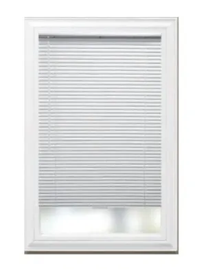 1 Inch White Aluminum Cordless Blinds 30” X 64” Room Darkening • $16