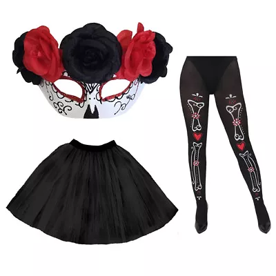 Girls Ladies Day Of The Dead Spanish Senorita Womans Halloween Fancy Dress  • £9.89