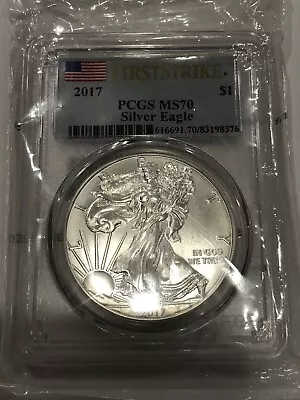 2017 American Silver Eagle 1 Oz Fine Silver PCGS MS 70 First Strike - In Plastic • $34.33