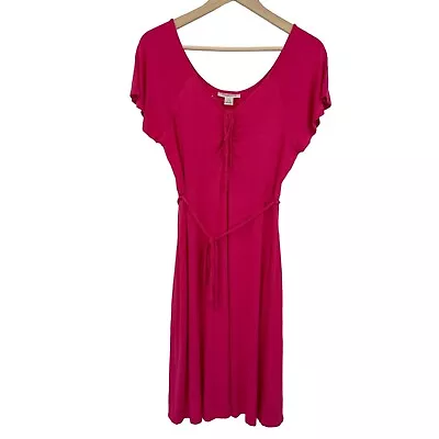 Motherhood Maternity Stretchy Flutter Sleeve Dress Pink Medium NWOT • $14.95