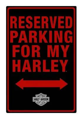 Harley-Davidson Tin Sign H-D Embossed Parking For My Harley Black 2010991 • $29.95