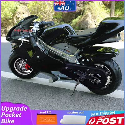 Black 49CC Pocket Bike 2 Stroke Mini Motorcycle Dirt Bikes Kids Off-road Vehicle • $499.95