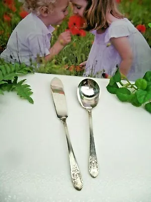 International Marigold  SILVER MIST  Silverplate Master Butter Knife Sugar Spoon • $14.98