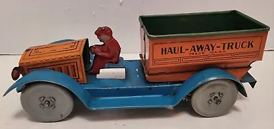 Antique Strauss Mechanical Toys Tin Wind Up Haul-away-truck • $150