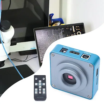 New HD 1080p HDMI Industrial Digital Video Microscope Camera C Mount USB Blue • $76.95