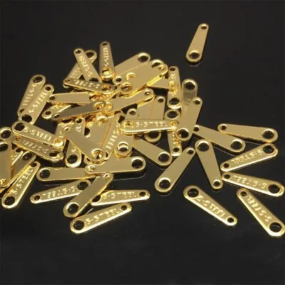 Engaved  S.STEEL  Gold Stainless Steel End Tab Finding Tags For DIY Chain Ends • $8.90