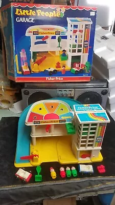 Vintage 1987 Fisher-Price Little People Garage In Box 2504 Almost Complete • $34.99