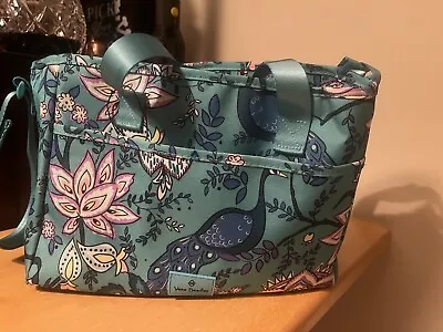 Vera Bradley Lighten Up Everything Organizer Bag Tote Purse PEACOCK GARDEN • $20