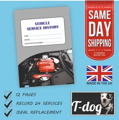  Replacement Vehicle Service History Book - Blank Maintenance Record • £2.49