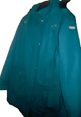 Maine New England Turquoise Jacketfur Trim Hoodzippockets31-36'' Long 20 • £7.99