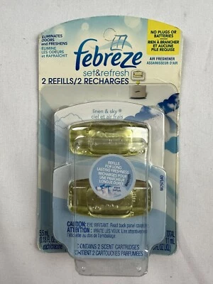 $19.99 • Buy FEBREZE 2 Set & Refresh Air Freshener REFILLS Linen & Sky SEALED/NEW