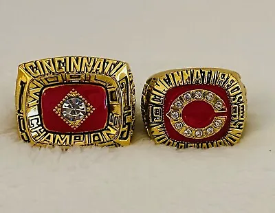 2 PCS CINCINNATI REDS World Series Championship Ring Set 🇺🇸 SHIP 1975/90 • $47.99