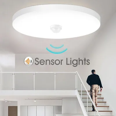 £11.90 • Buy 18W LED Ceiling Light PIR Motion Sensor Lights Bathroom Kitchen Living Room Lamp