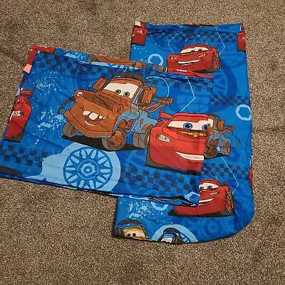 Disney Pixar Twin Sheet Set Cars Flat Fitted Lightning McQueen Mater Tow Truck • $79.99