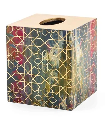 MACKENZIE CHILDS Mosaic Abstract Lacquer Boutique Tissue Cover • $98