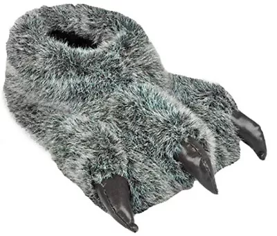 Monster Bear Foot Claw Novelty Slipper Grey Funny Warm Cushioned Xmas Halloween • £14.95