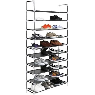 Adjustable Shoe Rack Organizer Storage Shoe Shelves 10 Tier 50 Pair FreeStanding • $19.59