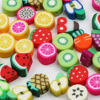 £3.49 • Buy Various Fruit Polymer Clay Charms Beads DIY Bracelet Necklace Jewellery Making