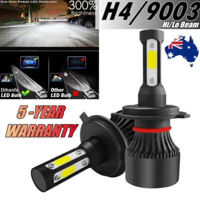 H4 9003 2000W 300000LM 4 SIDE LED Headlight Kit Lamp Bulbs Globes High Low Beam  • $17.99