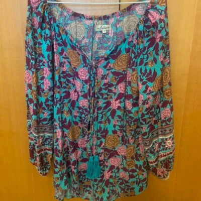 $50 • Buy Arnhem Spanish Rose Tunic In Azure Size 8