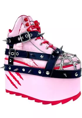 YRU SHOES Qozmo Bondage Gloomy Bear [Pink] | PLATFORM BOOTS Gothic • $276.95