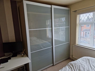 £250 • Buy IKEA Pax Double Wardrobe With Lyngal Sliding Doors And Internals - 200x58x236cm