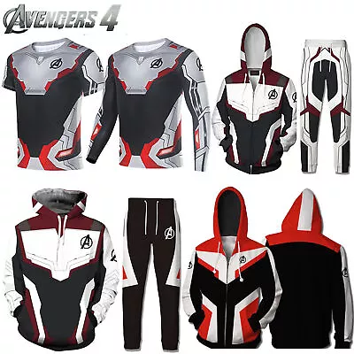 Men Marvel Avengers 4 Endgame Cosplay Hoodie Sweater Sweatshirt Coat Jacket Tops • £29.19