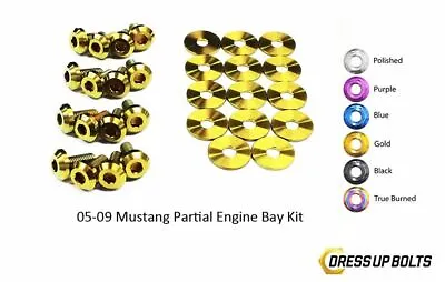 Dress Up Bolts For Mustang GT V6 2005-2009 Titanium Partial Engine Bay Kit Gold • $153.99