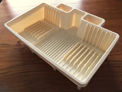 Vintage Rubbermaid 6054 Space Saver Drainer Dish Dry Rack Beige Almond Plastic • $119.99