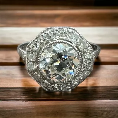 1.98ct Old Cut GIA Certified Diamond Vintage Platinum Engagement Ring • $11999