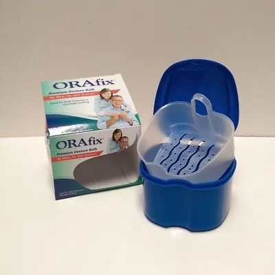 1 Pack Orafix Denture Bath Case Cup Box Holder Storage Soak Container For Travel • $8.95