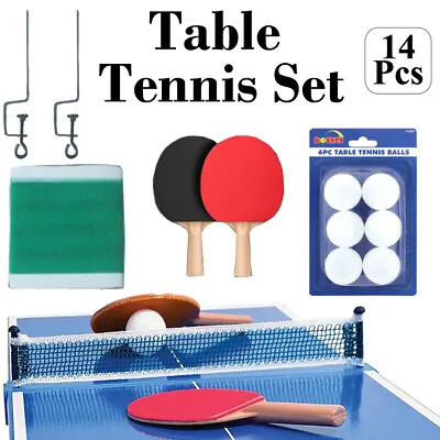 $15.89 • Buy Instant Table Tennis Kit Ping Pong Set Metal Net Rack + 2 Bats + 9 Balls