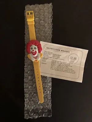 Vintage Ronald McDonald Flip Watch - Yellow Rubber & Plastic - Collectible • $10.50