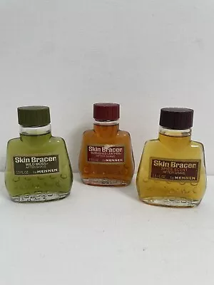 3 Vtg Mennen Skin Bracer After Shave Wild Moss Spice Scent Burnished Leather • $39.50