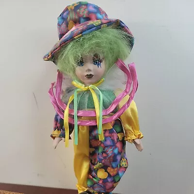 Vintage Pierrot Harlequin Doll - Clown - Jester - Mime 12 In Tall  • $29.57