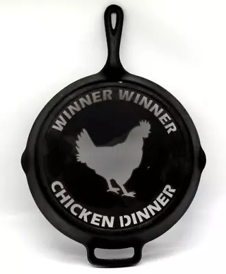 Winner Winner Chicken Dinner Waterjet Cut Cast Iron Pan WWCD PUBG NEVADA • $150