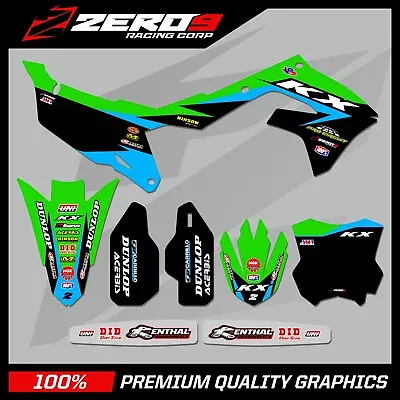 Kawasaki Motocross Graphics Kit Mx Decals : Kx Kxf 65 85 125 250 450 Strike Blu • £79.95