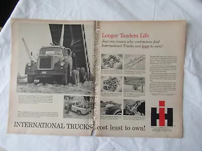 IH International Trucks V-8 Engine Print AD 2 Separate Sheets 3 Pages 8x11  Each • $14.99