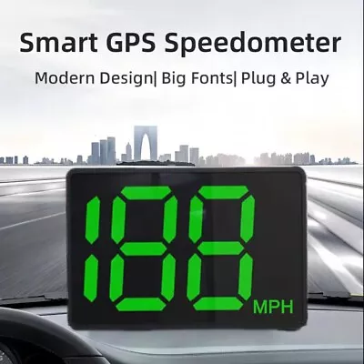 Seamless Speed Monitoring Car GPS Speedometer Head Up Display MPH Alarm • $18.97