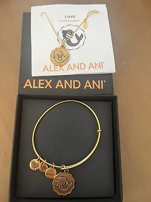 Alex And Ani Love/Mermaid Bangle Bracelet And Necklace Gold • $22