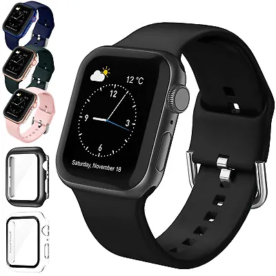$14.24 • Buy For Apple Watch IWatch Band Series 8 7 SE 6 5 4 3 Sports Silicone Bracelet Strap