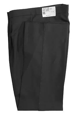 New Men's Black Tuxedo Pants With Narrow Satin Stripe 36  Waist Long Rise • $29.69